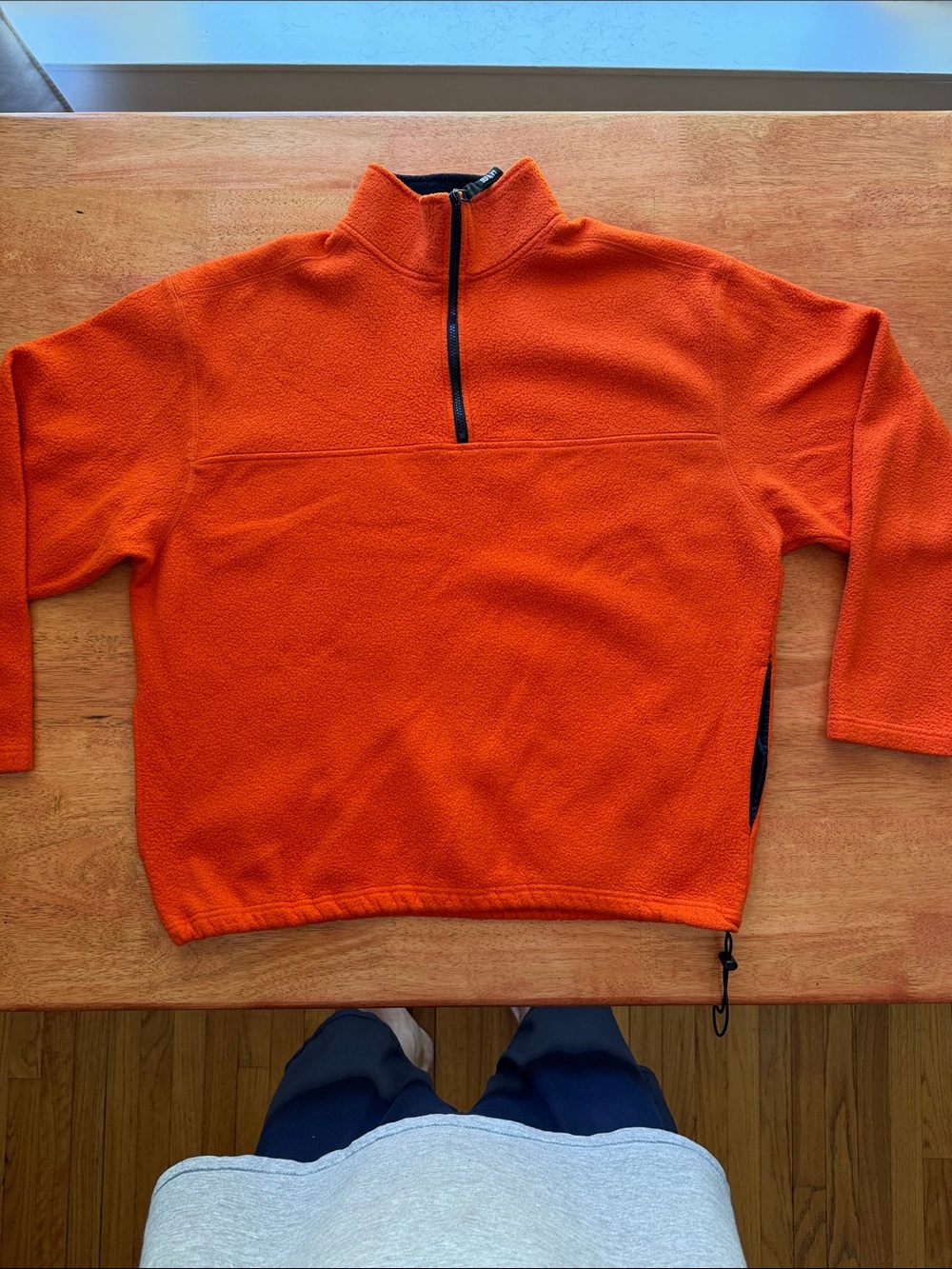 Men's XL Old Navy Orange Half-Zip Polyester Fleece Pullover Safety/Hunting
